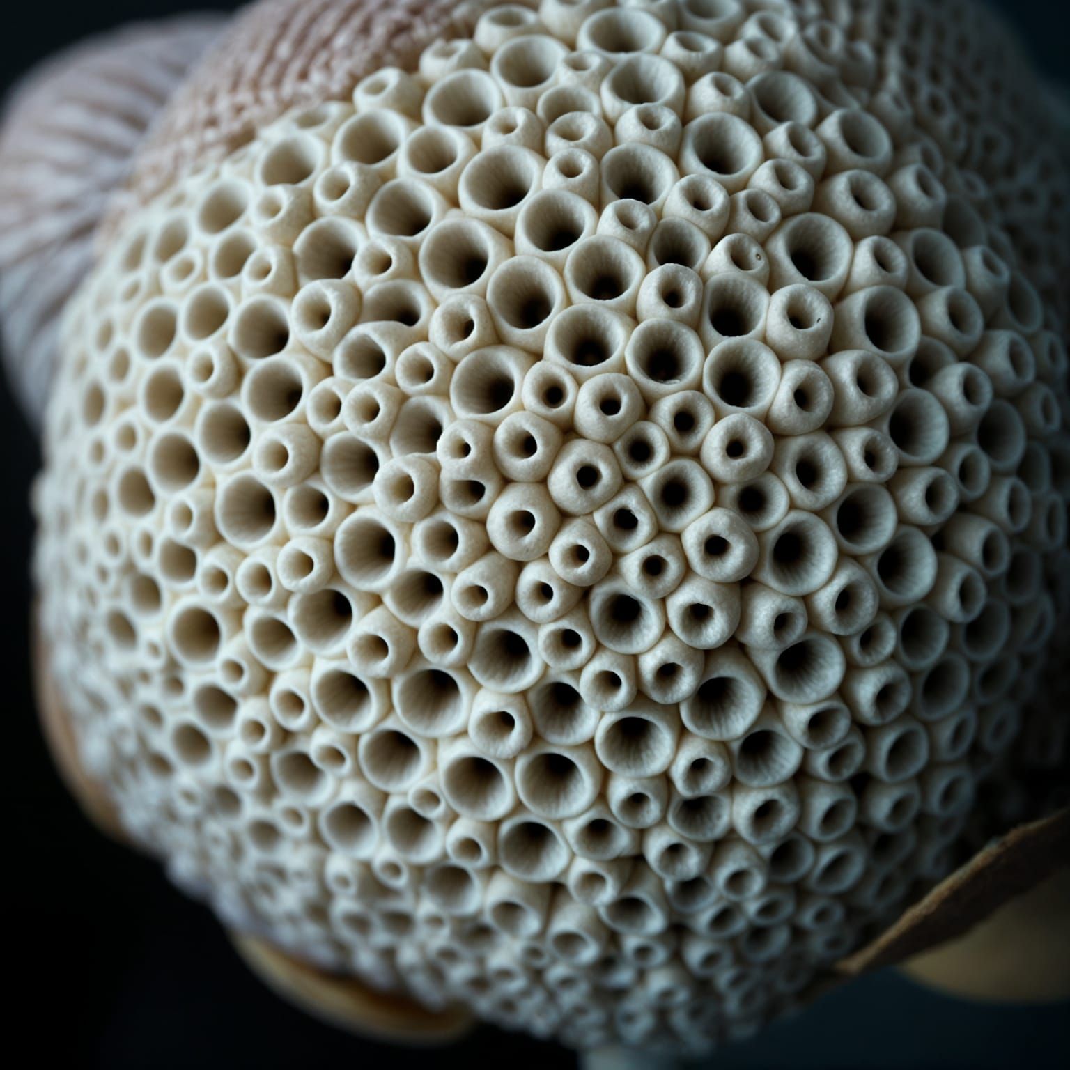 Surreal Macro View of Clusters in a Dark Background