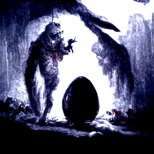 Horror Easter Bunny Inspired by Gustave Doré