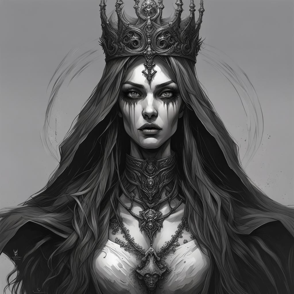 Gothic Undead Princess Portrait in Dark Fantasy Style