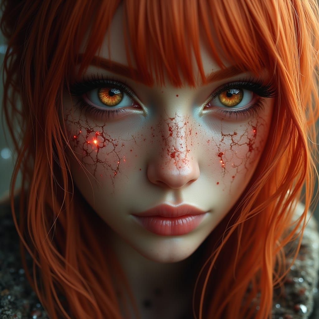 Ethereal Portrait in a Cyberpunk Aesthetic