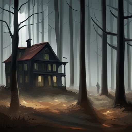 Sinister Ghosts Haunt Spooky Forest Hotel