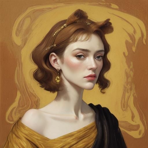 Vibrant Fauvist Portrait of a Giraffe Amidst Brown Sugar Swi...