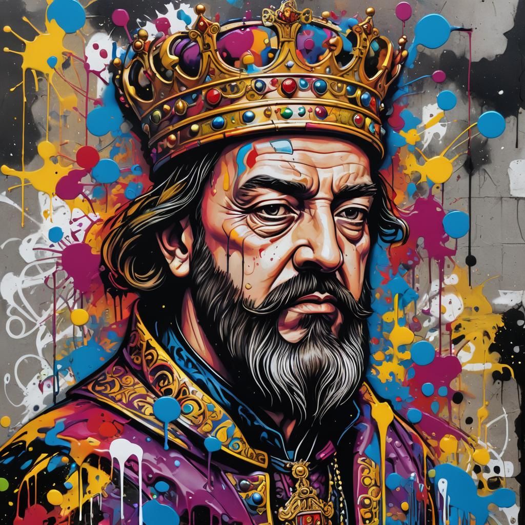 King Henry VIII Graffiti Splash Art