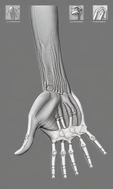 Detailed Medical Illustration of a Human Hand