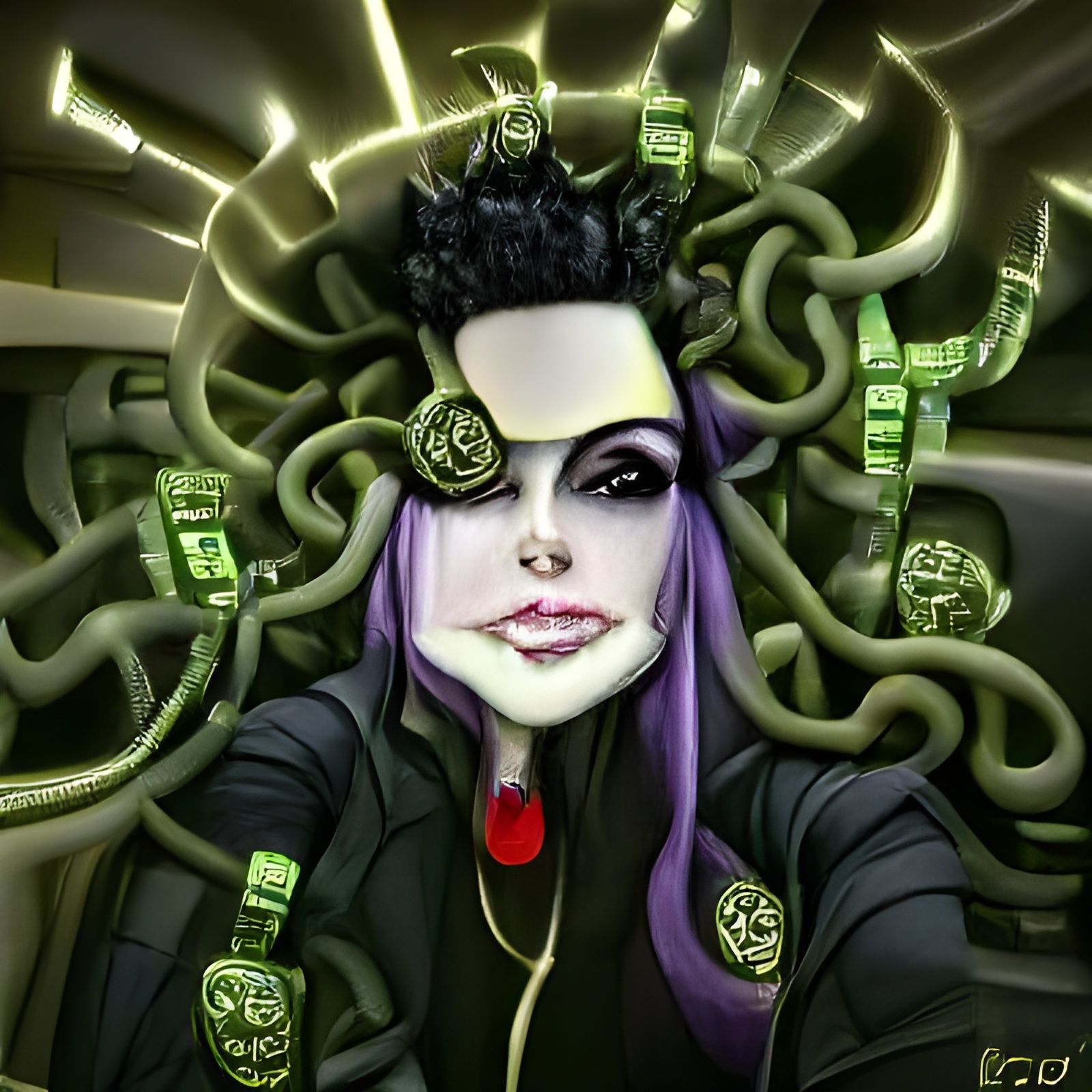 Modern Goth Medusa Digital Art