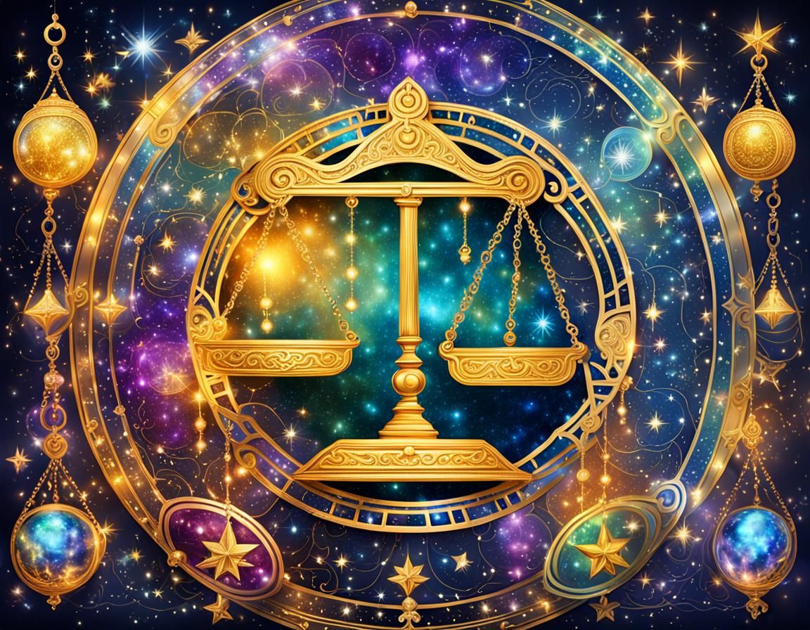 Magical Libra Sign in Sparkling Detail