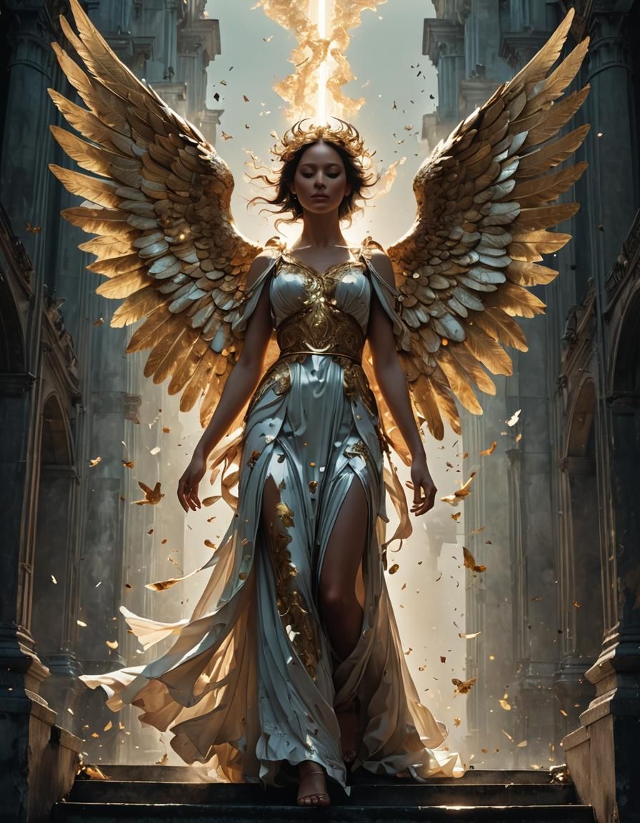 Angel Silhouette on Stairway to Heaven