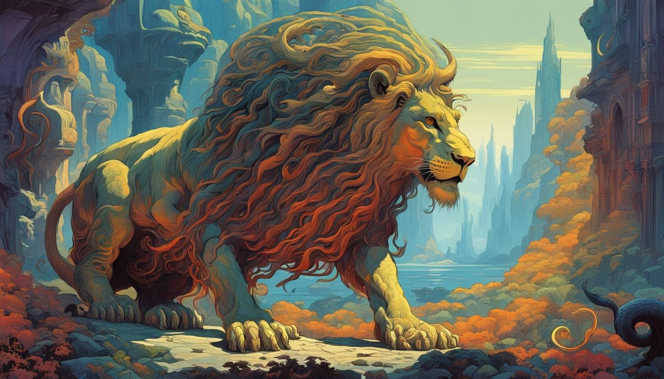 Mystical Chimère in Dreamlike Environments