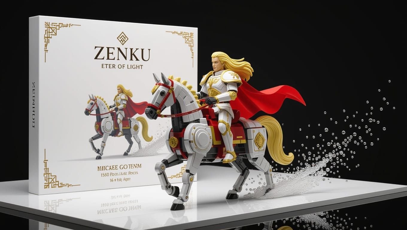 Epic LEGO Hero Mounts Horse in Intricate Armor, Zenku Eternu...