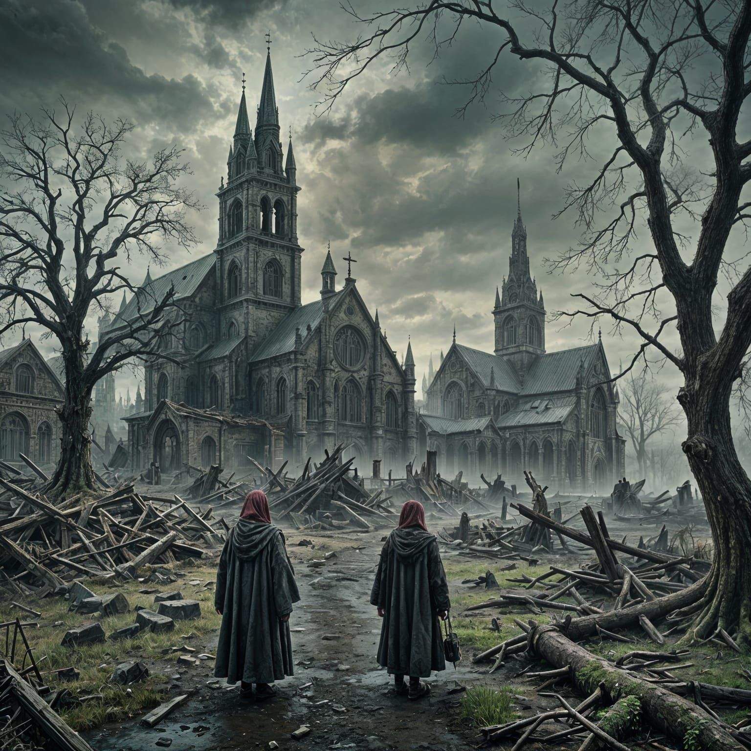 Detailed Matte Painting of Fantastical Blight Town