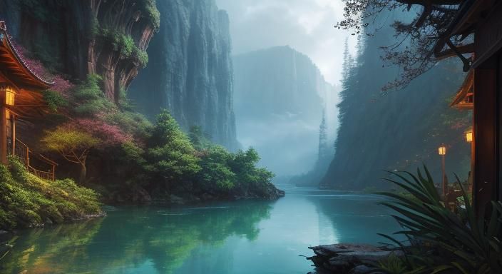 Kawaii Neko Girl in Anime Key Visual Style