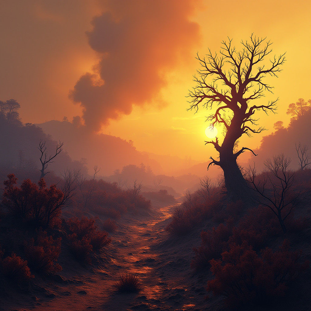 Alien Landscape of Dying World as Matte Painting