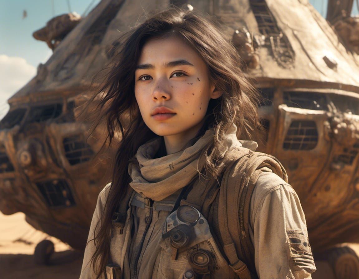 Hyperreal Desert Scavenger Portrait of British Teen