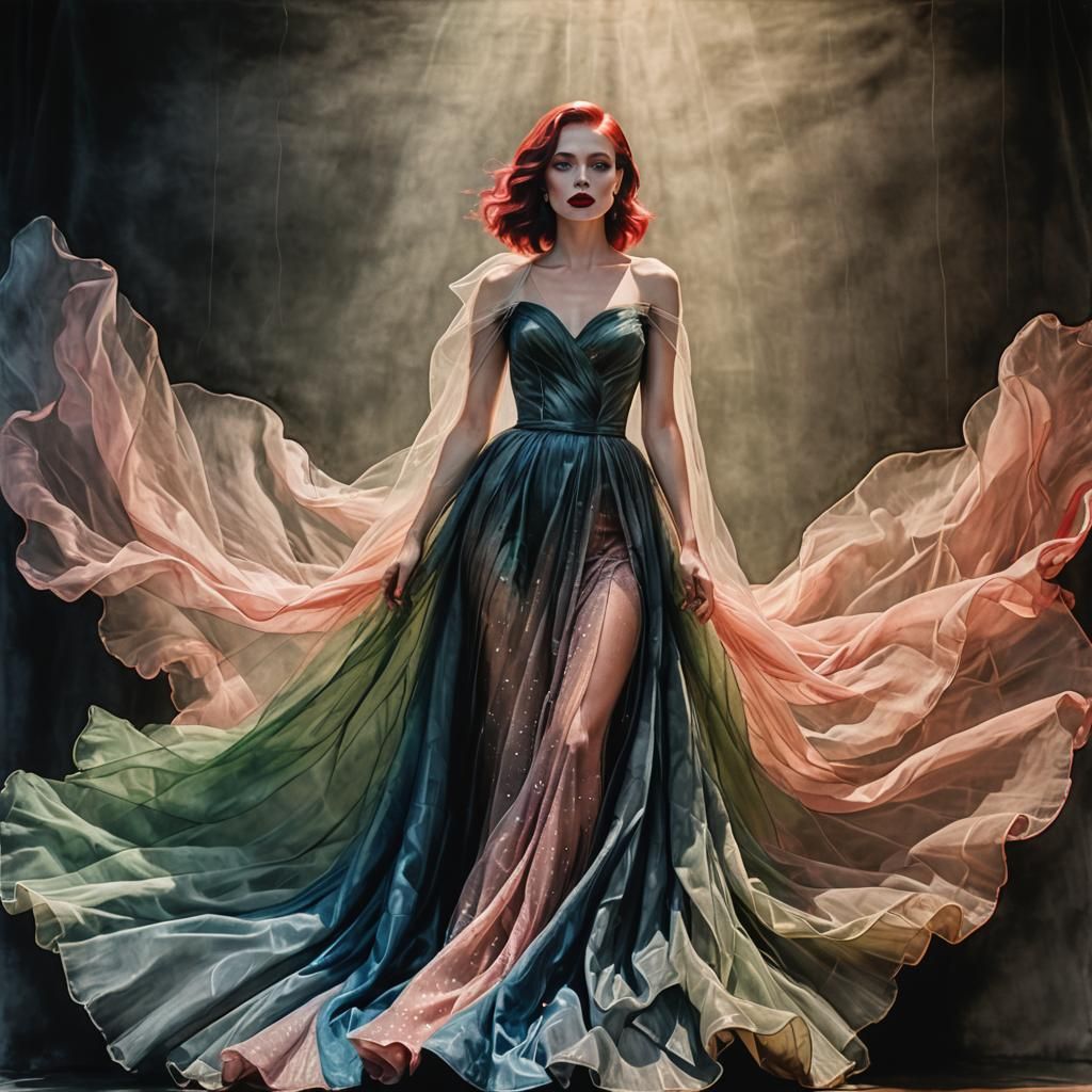 Radioactive Woman Portrait in Fauvism and Kurasov Style