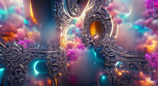Magical Portal Door to Cosmic Fantasy World