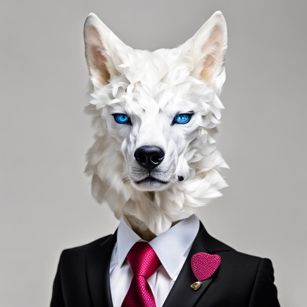 Arctic Wolf and Tiger Cub in Animated 3D Style