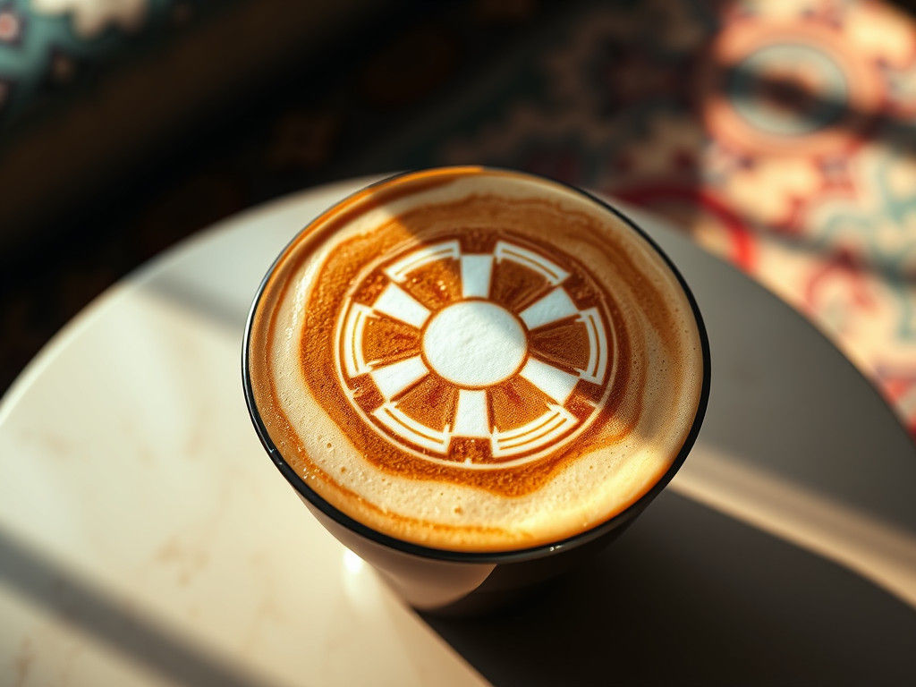 Death star Latte art, star wars design in Coffee fan art