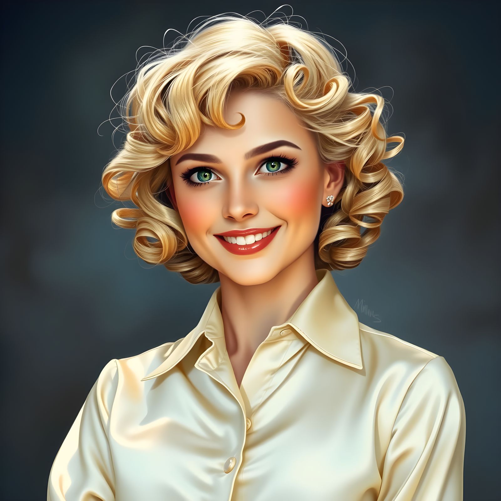 Surreal Fantasy Portrait in Vibrant Colors and Painterly Sty...