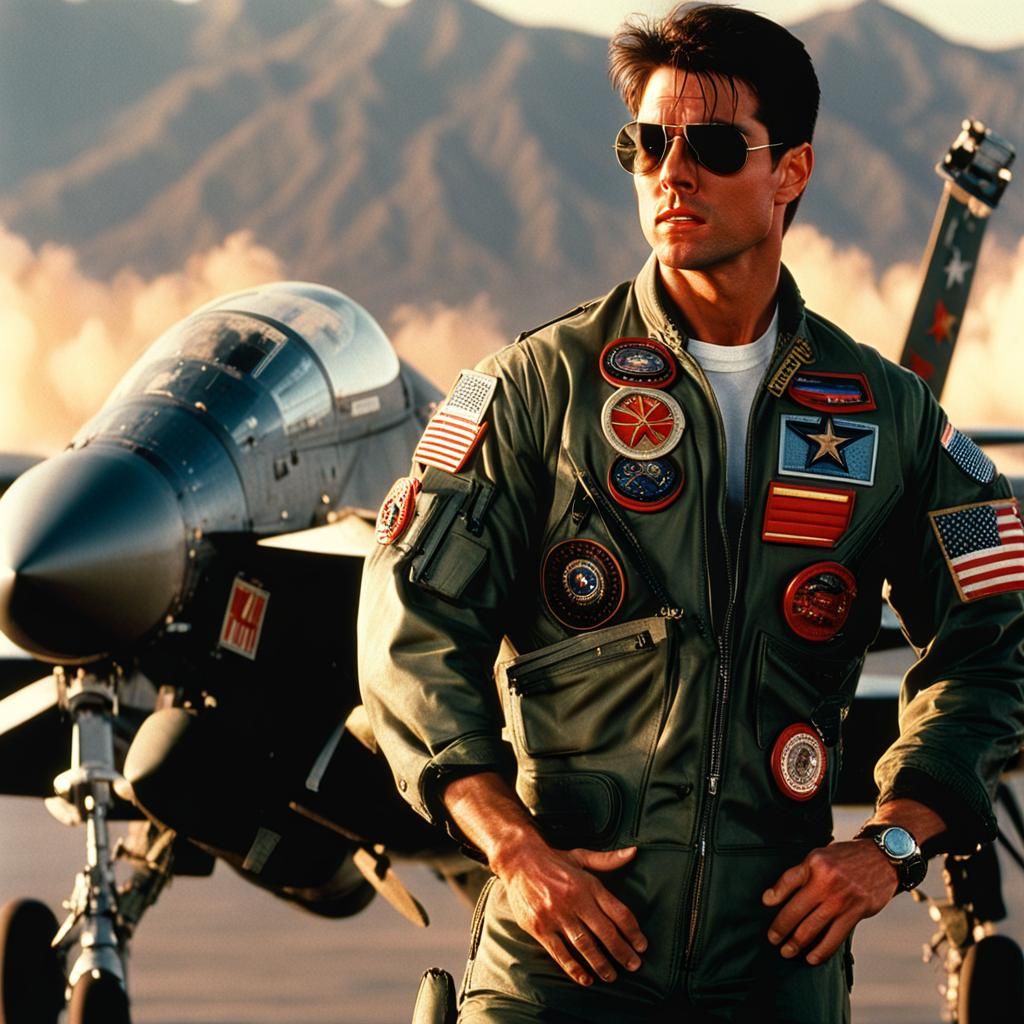 Tom Cruise as Maverick in Top Gun