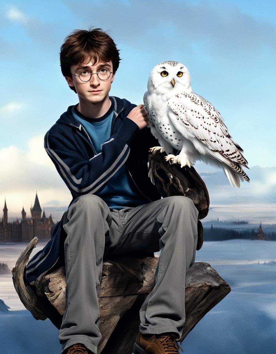 Boy Wizard and Snowy Owl
