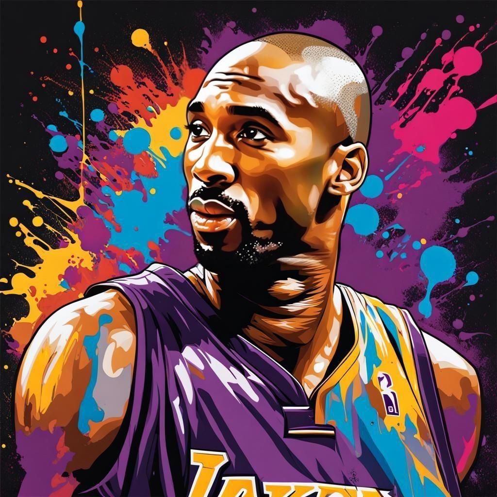 Kobe Bryant Graffiti Art in Splash Style