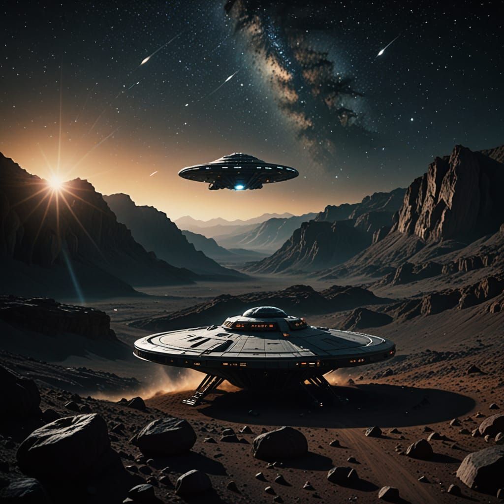 Epic Starfleet-Inspired Spaceship Lands on Rocky Planet in C...