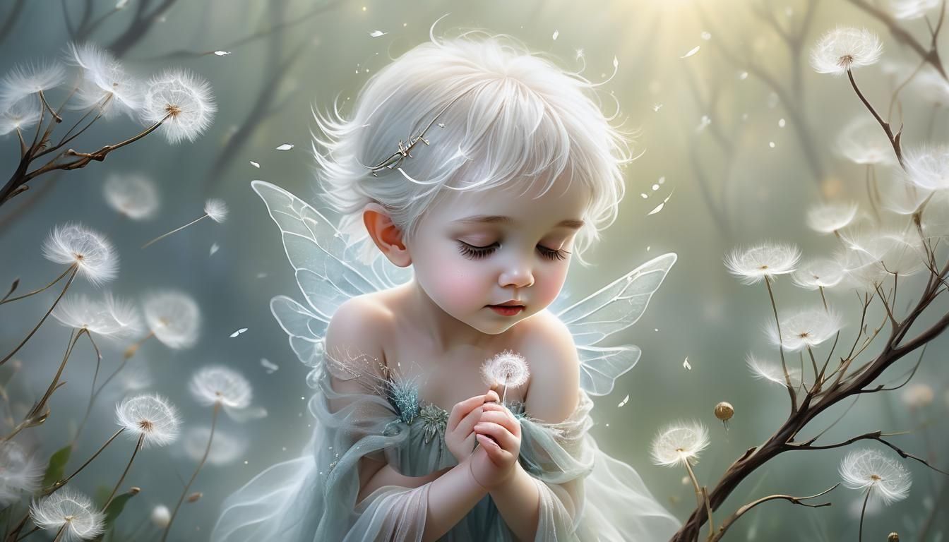 Delicate Baby Fairy in Dreamy Pastel Palette