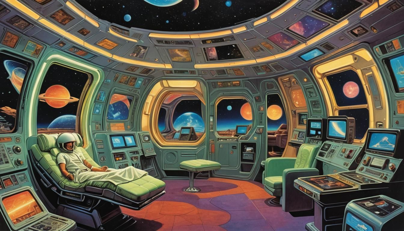 Futuristic Sci-Fi Comic Book Cover in Brooks Style