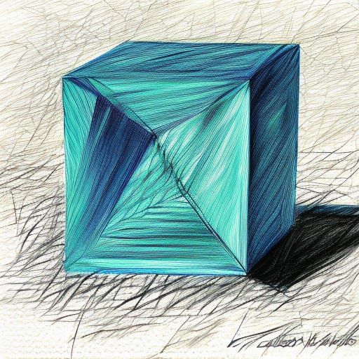 Simple Line Art of a Necker's Cube