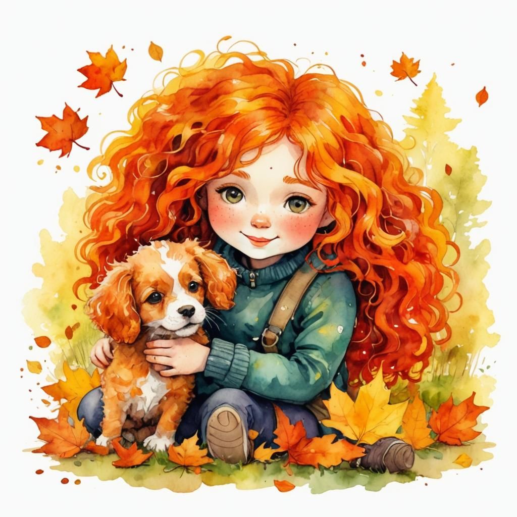 A girl and a puppy 2