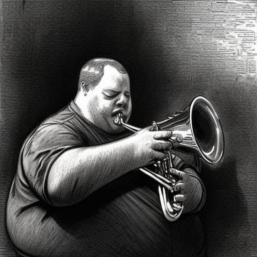 Trucker Serenades Girlfriend: Horror Art Style