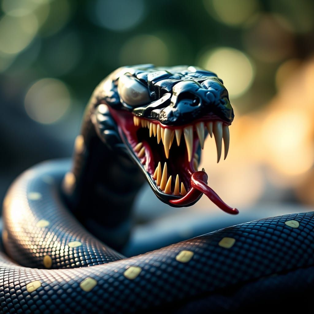 Venomous Symbiote Serpent in Professional Photography Style