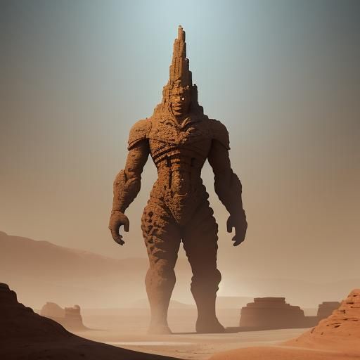 Sandstone Golem in Pernzz Style Desert