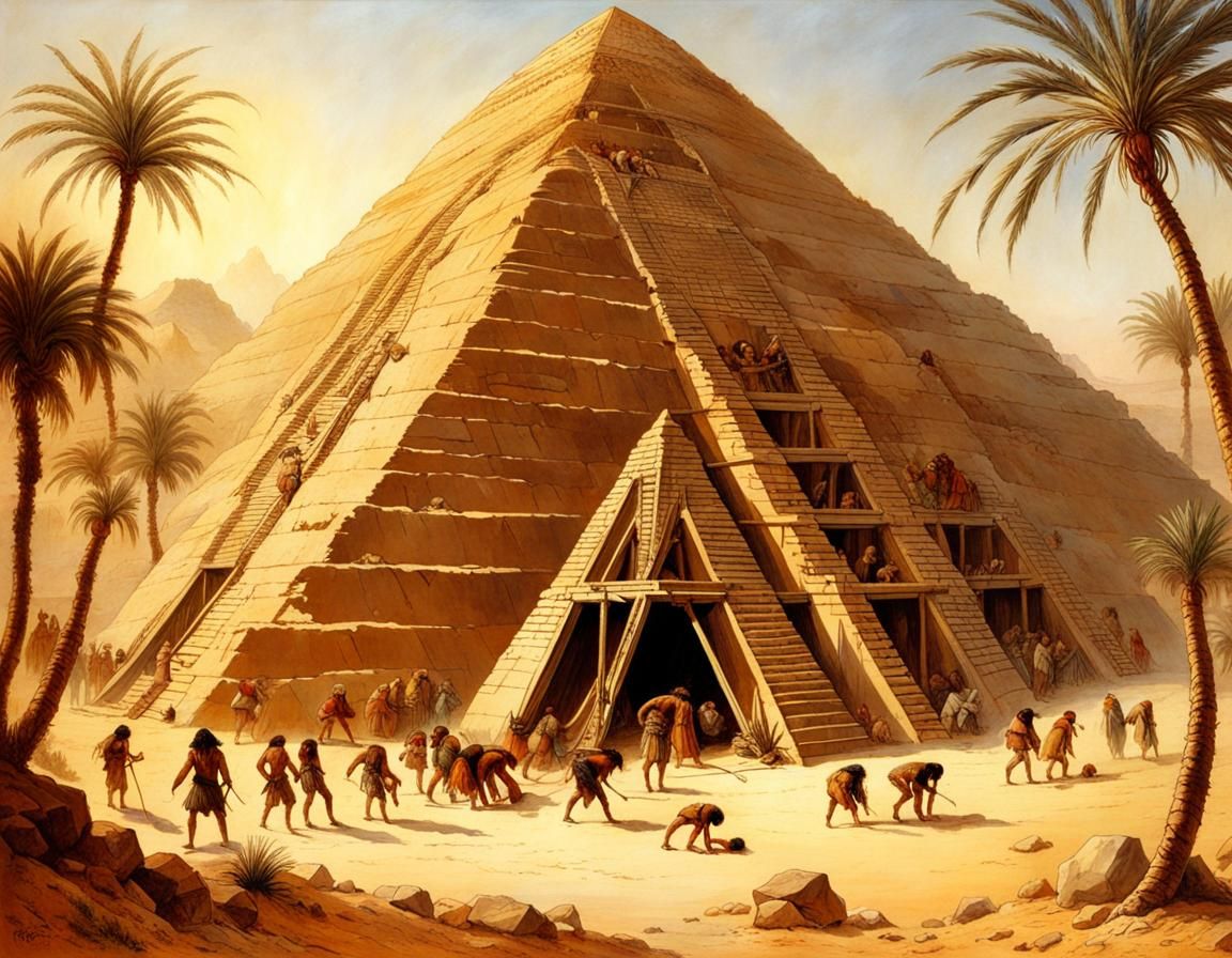 Neanderthals building a pyramid - SFW