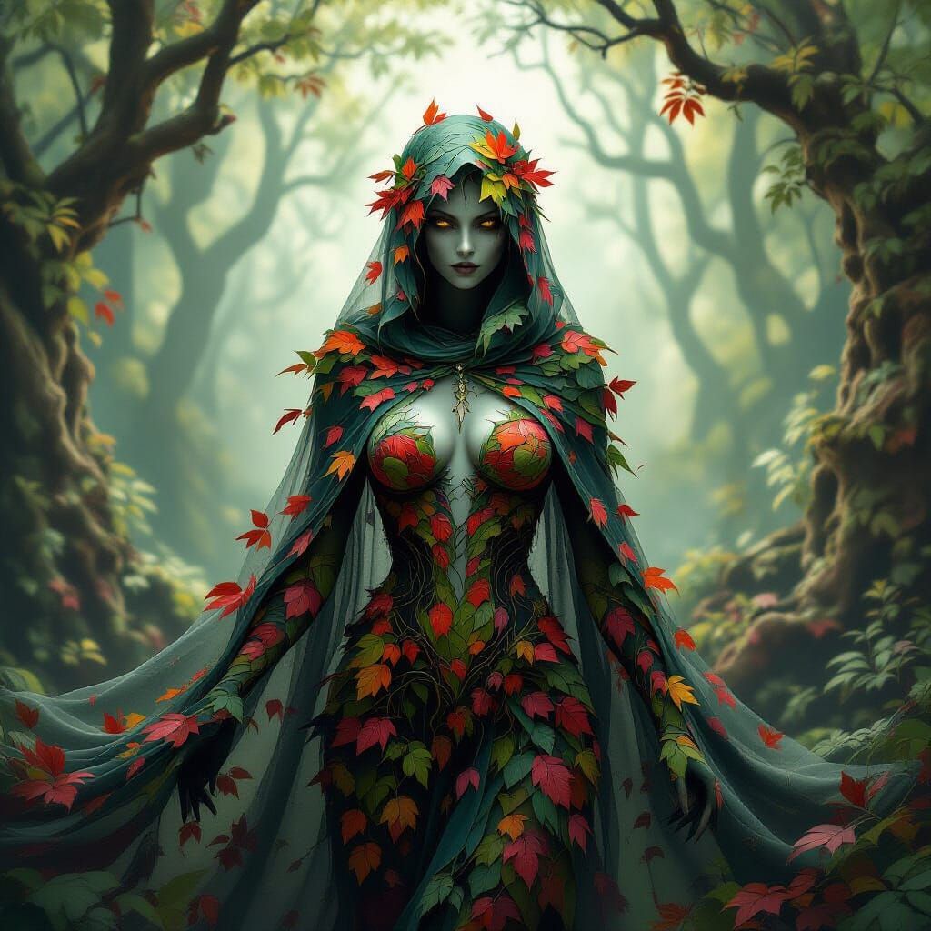 Autumn Nymph in Fractal Geometric Design