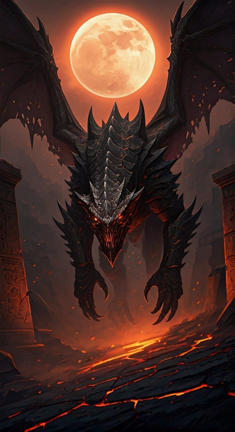 Towering Predator in Sumerian Ruins