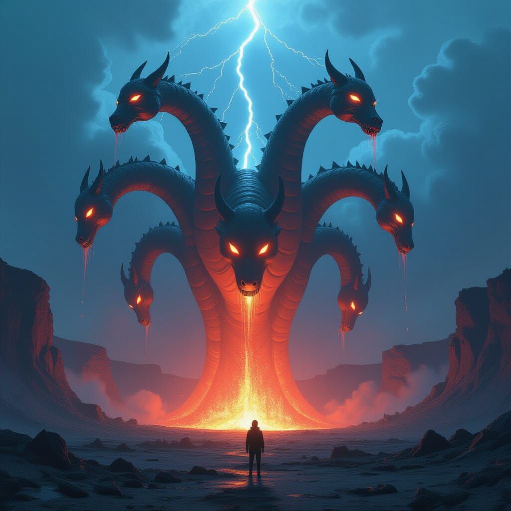 Glass Hydra Emerges from Volcanic Caldera