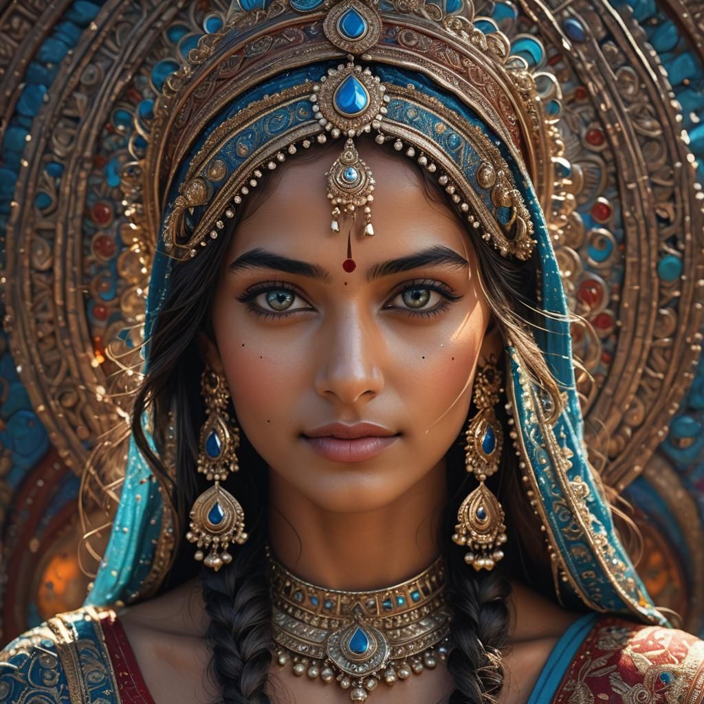 Stunning Indian Model Portrait in Photorealistic Style