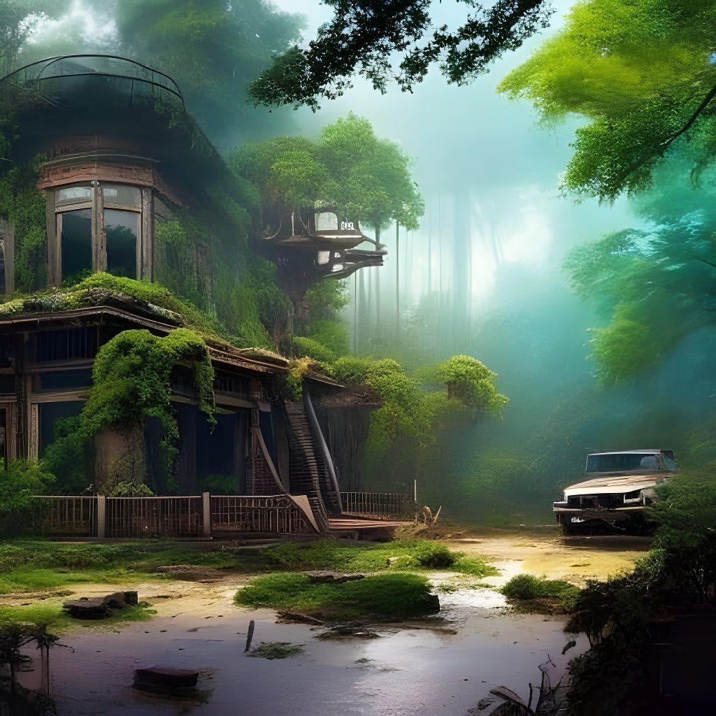 Restored Tree with Leaves: Digital Art