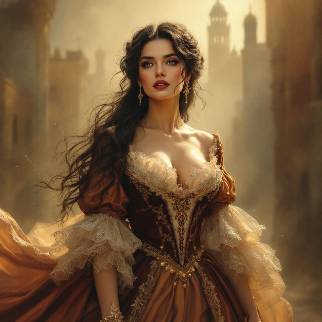 Regal Renaissance Woman in Venetian Palace