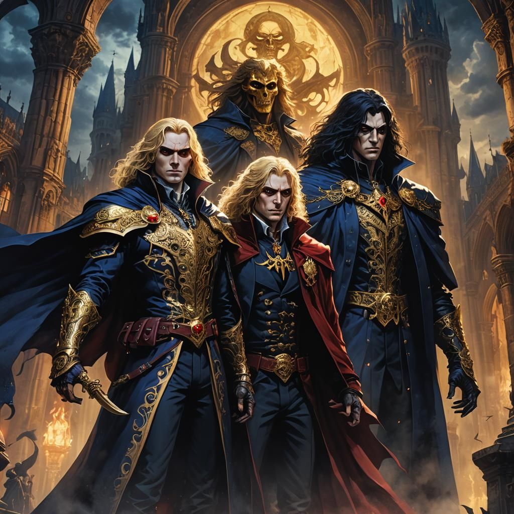 Vampire Foes in Mystical Realm: Fantasy Art