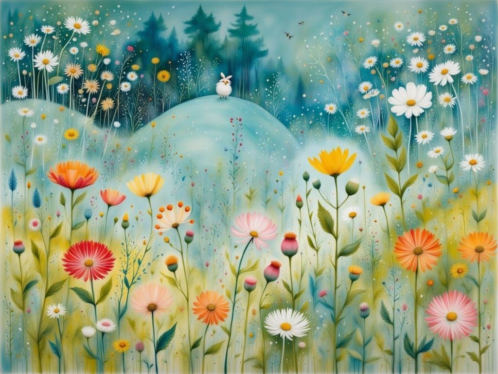 Ethereal Dreamscapes in a Whimsical Digital Art Style