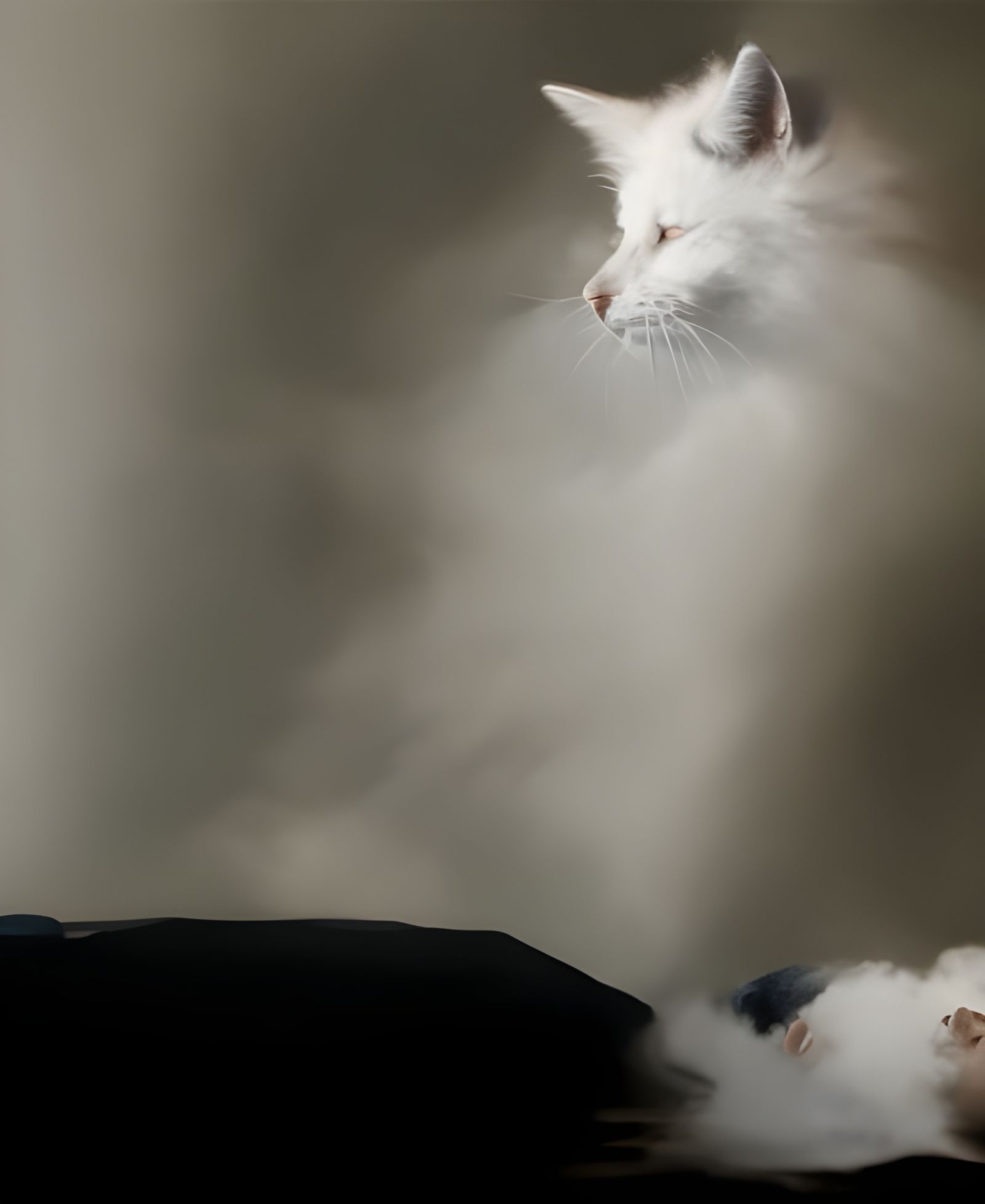 Hyper-Realistic Cat on Pillow Painting in Mixed Media