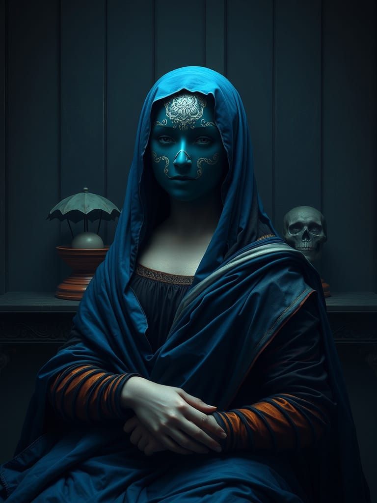 Mona Lisa in Asylum, Surreal Digital Art