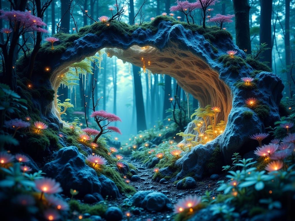 Crystal Geode Opens to Enchanted Forest