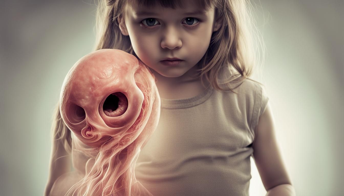 Young Girl with Alien Parasite: Creepy Sci-Fi