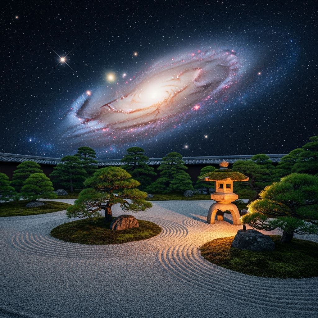 Zen Garden Among the Stars in Japanese Style