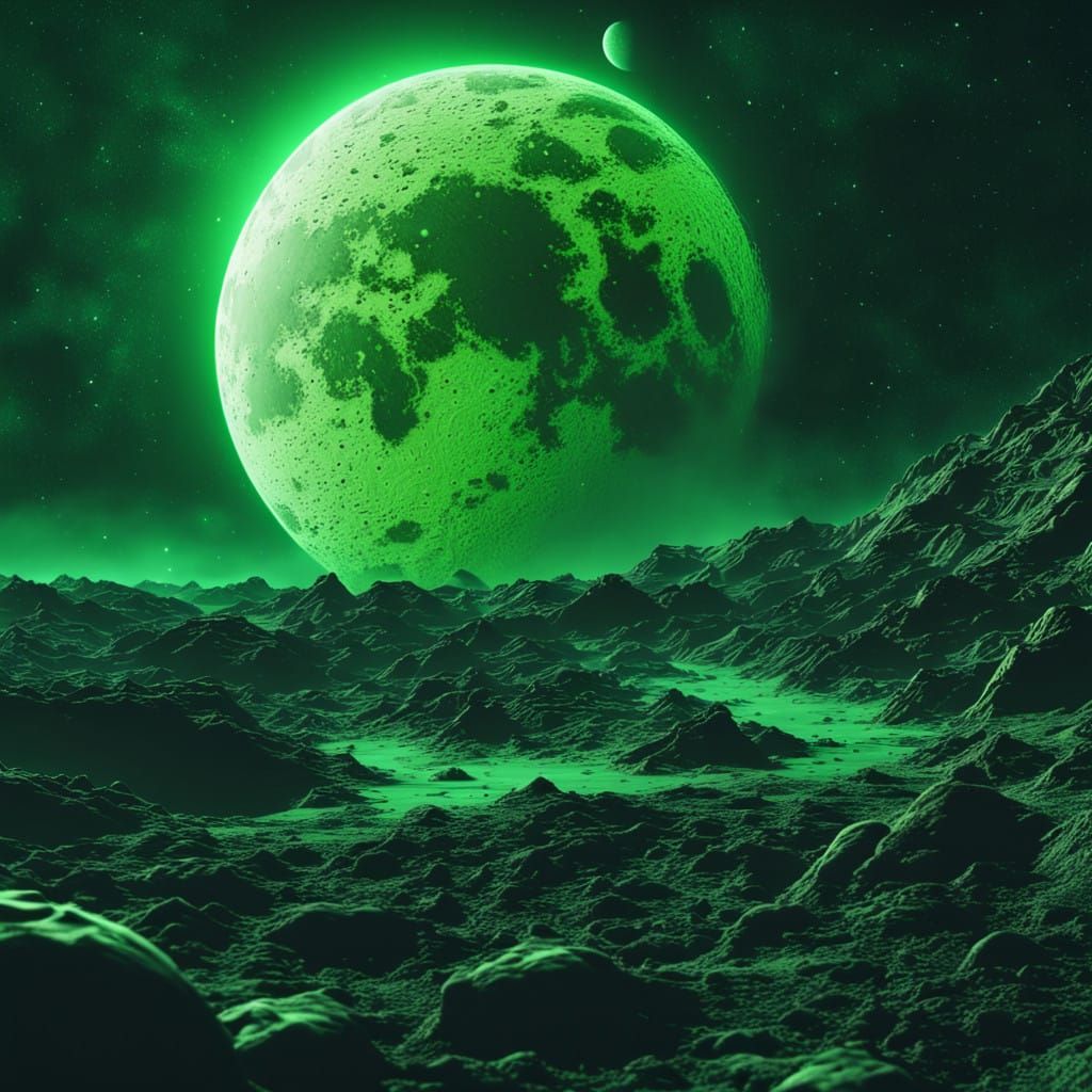 Cinematic Moonlit Horror in Deep Space