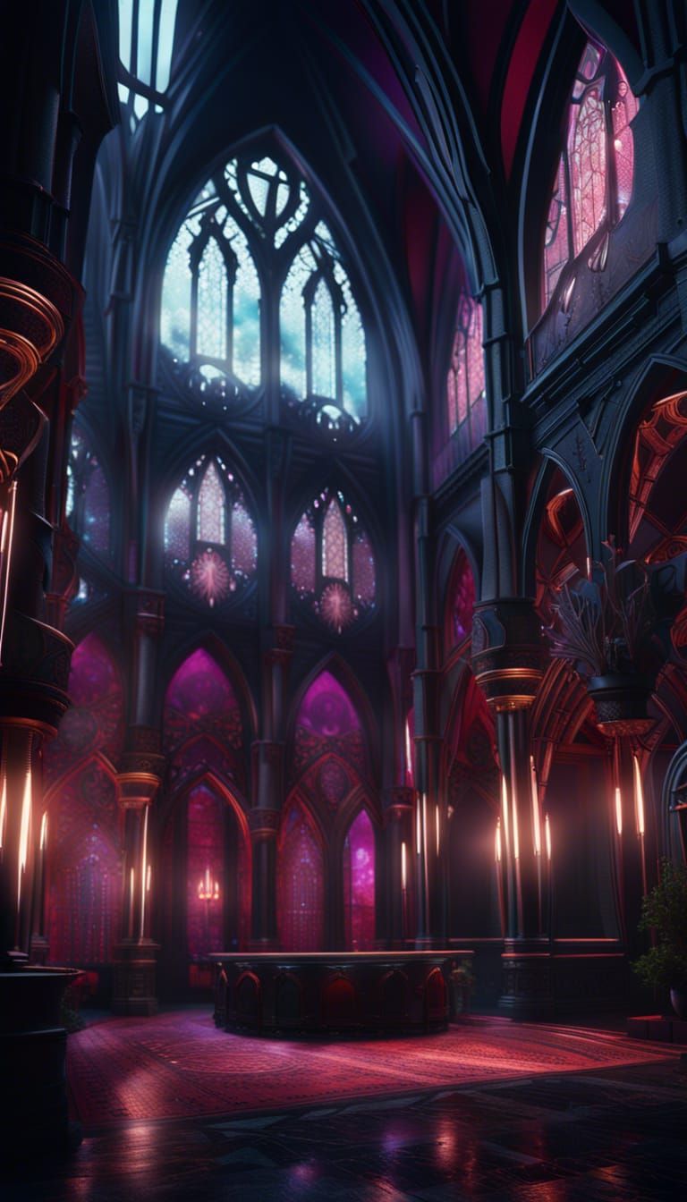 Gothic Nightclub: A Cyberpunk Matte Painting