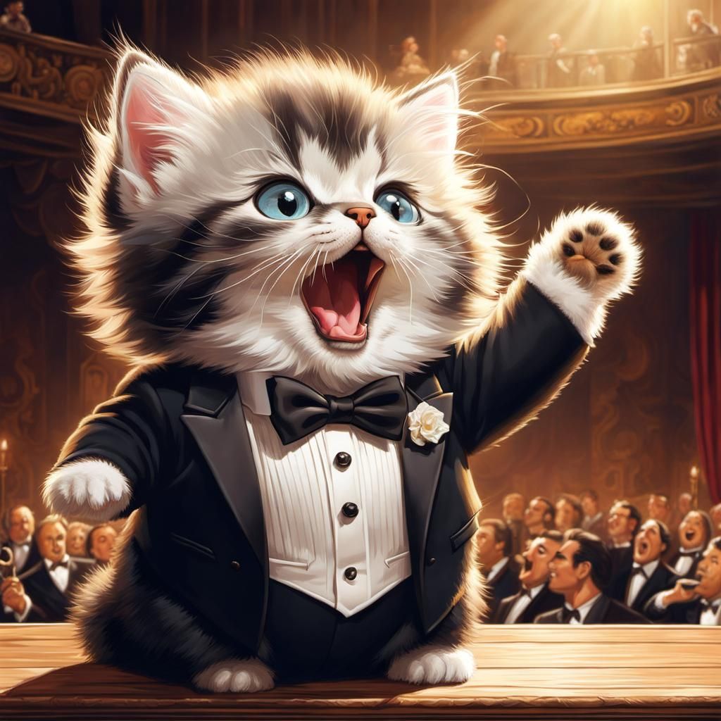 Luciano Purrvarotti, The Famous Tenor! 🎙️😽🎶